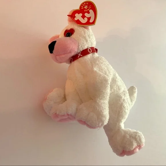 TY Beanie Babies Cupid White Plush Dog 7” New - Picture 2 of 7